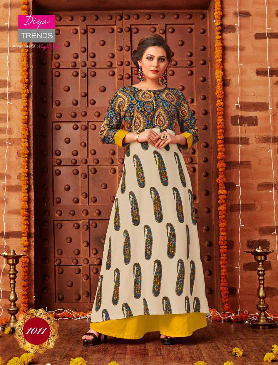 Galleria's Vol-1 Diya Trends Rayon Embroidery Print Kurtis Galleria's Vol-1 Diya Trends Rayon Embroidery Print Kurtis